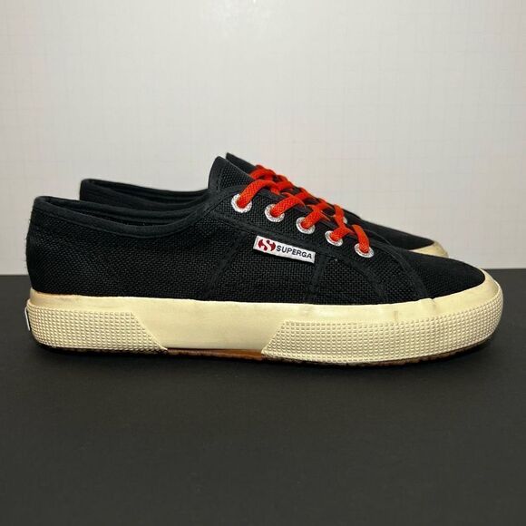 Womens SUPERGA 2750 Cotu Black Classic Sneakers / Size 7 - Picture 2 of 11